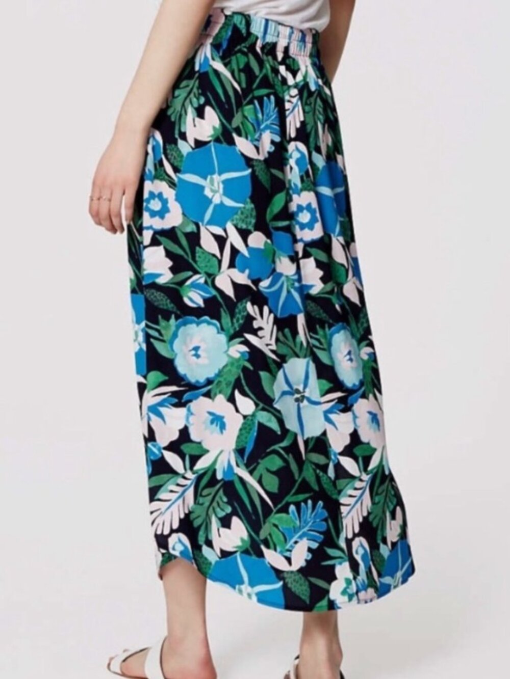 LOFT Ann Taylor Floral Jungle Maxi Skirt Sz S